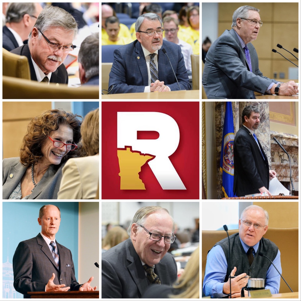 Sens. Bill Ingebrigtsen, Bill Weber, Scott Newman, Carrie Ruud, John Jasinski, Paul Gazelka, David Senjem, and Dan Hall