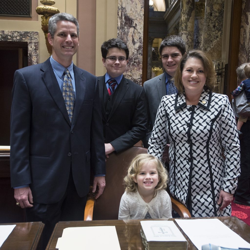 Senator Michelle Benson and family