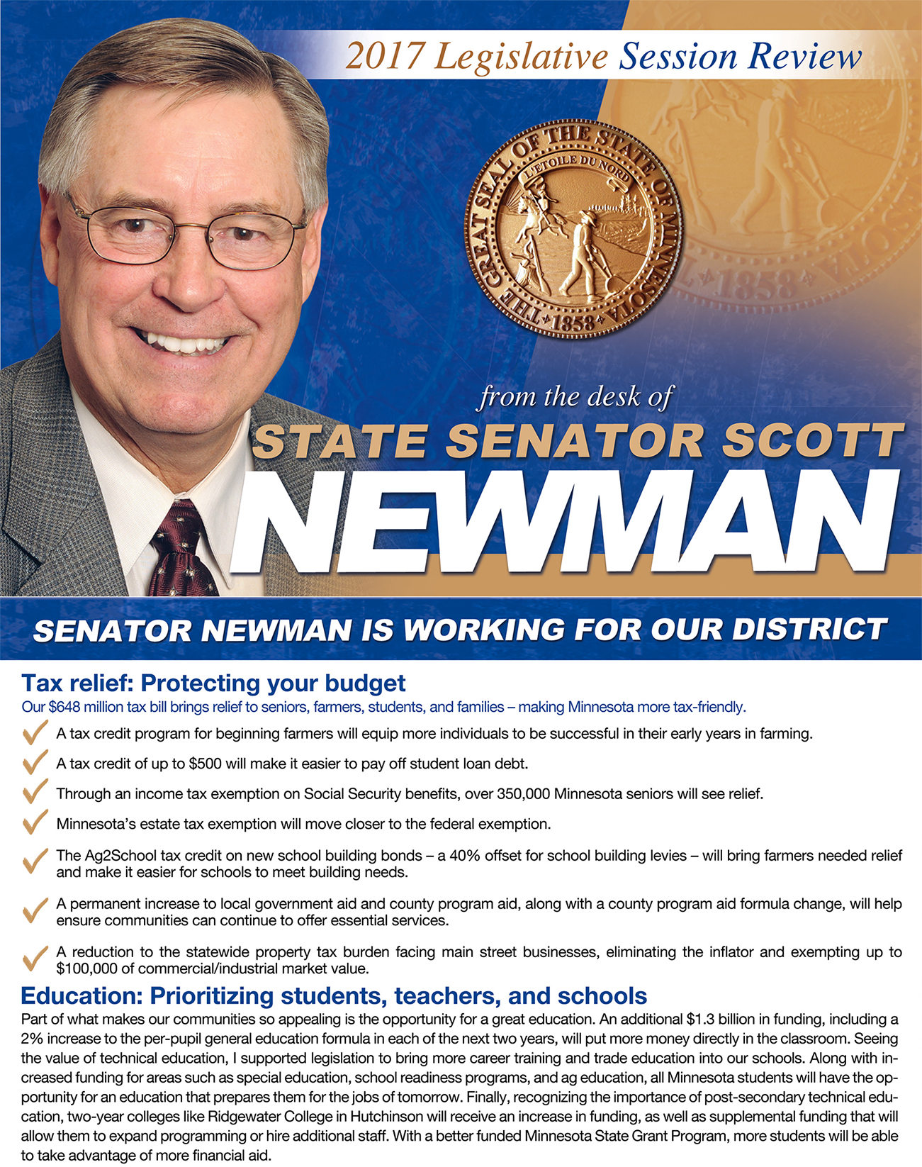 2017 legislative review from Sen. Scott Newman
