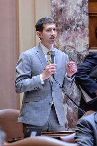 Senator Miller speaks on the floor