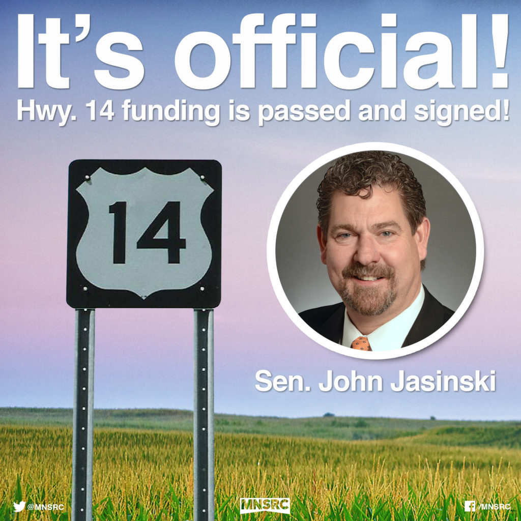 Jasinski highway 14 funded
